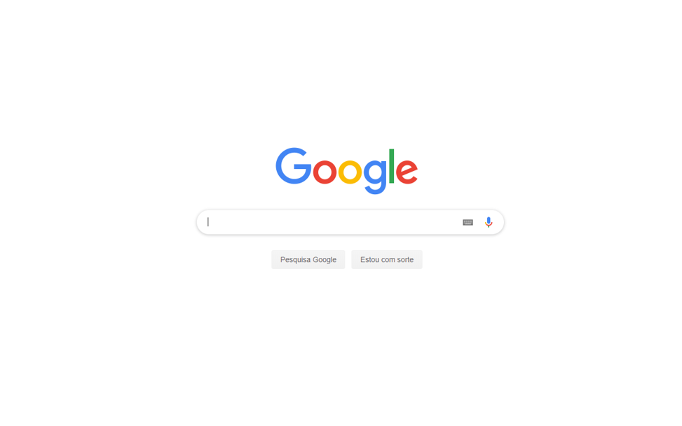 Imagem da interface do buscador Google, exemplificando a lei de pregnância do princípios do Design.s 