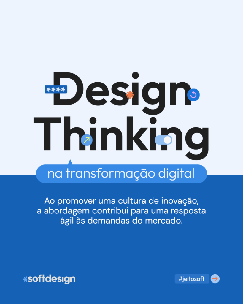 Carrossel sobre Design Thinking na transformação digital