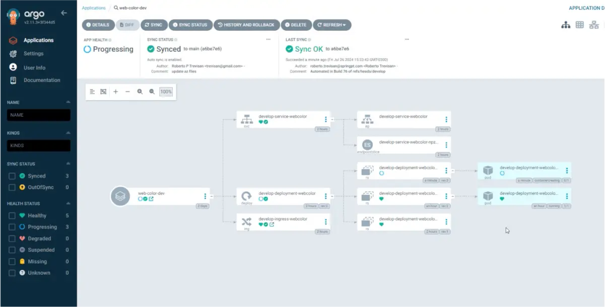 Exemplo de uso do ArgoCD como ferramenta de GitOps.