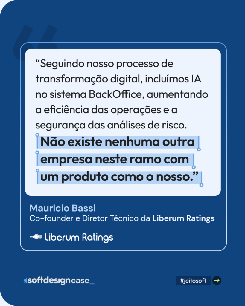 Feedback dado pelo co-founder e diretor técnico da Liberum Ratings sobre o trabalho realizado.